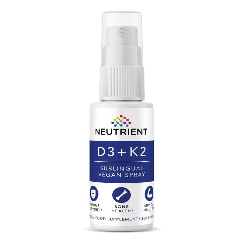 Neutrient™ Vitamin D3 + K2 Oral Spray 2000iu, Vitamin D3 75mcg Vitamin K2 (MK7) High Strength, Bone Health, Immune Support & Muscle Functioning Vegan Oral Spray