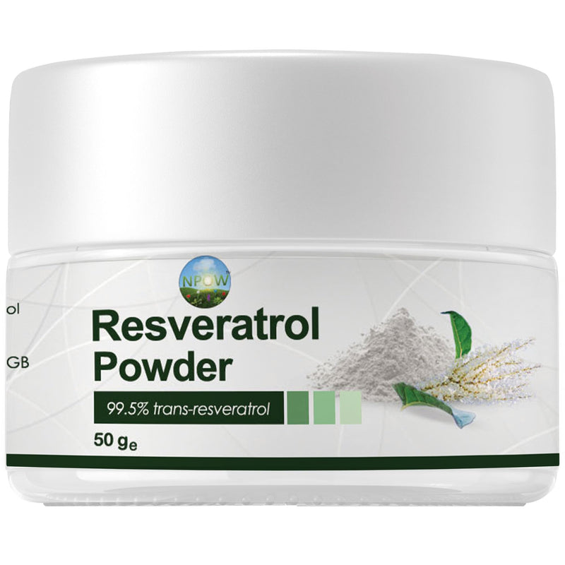Pure Resveratrol Powders - Trans Resveratrol Antioxidant Supplements, Powder Scoop, Measuring Spoon, Antioxidant Wellness, Natural Supplements - 50g