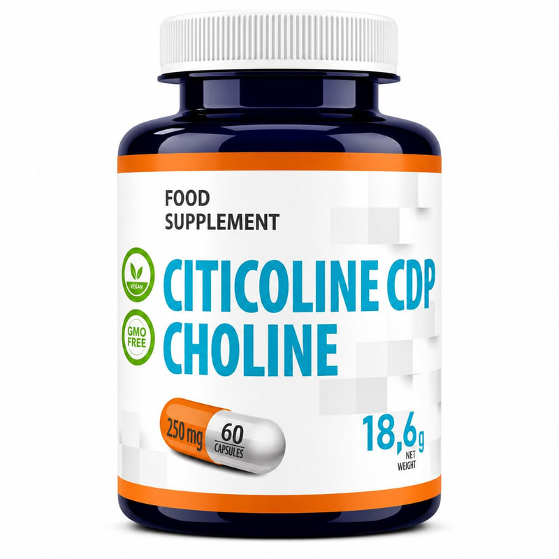 Hepatica Citicoline (CDP-Choline) 250mg | Source of Choline | 60 Vegan Capsules | 2-Month Supply | 3rd Party Lab Tested