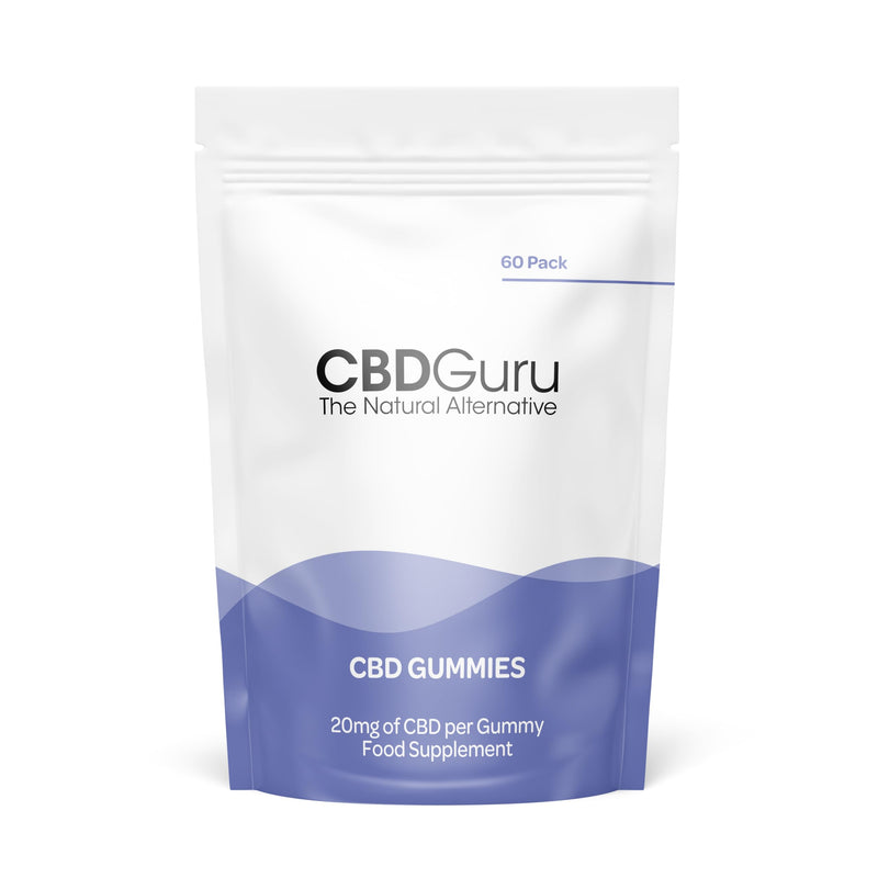 CBD Guru CBD Gummies 20mg 30 Pack - Mixed Fruit Flavour Broad Spectrum CBD Gummy Bears for Sleep & Anxiety Support, 600mg Total CBD