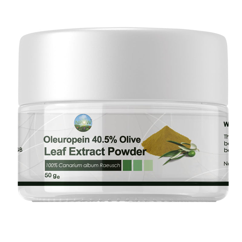 Oleuropein an Antioxidant Polyphenol from Olive Leaves Oil - 40.5% Olives Leaf Extract, Natural Olive Leaf Powder - Vegan & Non-GMO - 50g