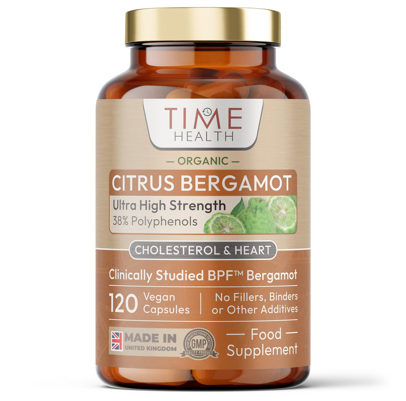 Organic Citrus Bergamot Extract - 120 Capsules - High Strength 38% Bergamot Polyphenols - 500mg - Clinically Studied BPF® - UK Made Supplement - Zero Additives - GMP Standards - Vegan 120 count (Pack of 1)