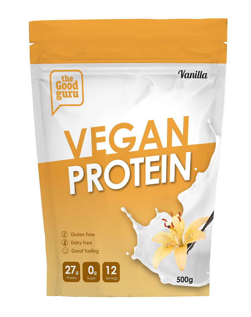 Vegan Protein Powder - 500g - Vanilla Flavour - Plant-Based High Protein Powder by The Good Guru