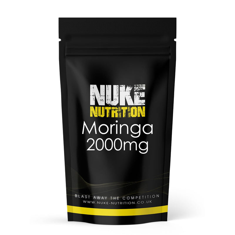 Nuke Nutrition Moringa Tablets 2000mg - 365 Tablets - Pure Moringa Oleifera Supplement Rich in Antioxidants Like Quercetin & Vitamins A, C & B6 - Moringa Leaves Extract - Easy Swallow & Vegan 1 count (Pack of 365)