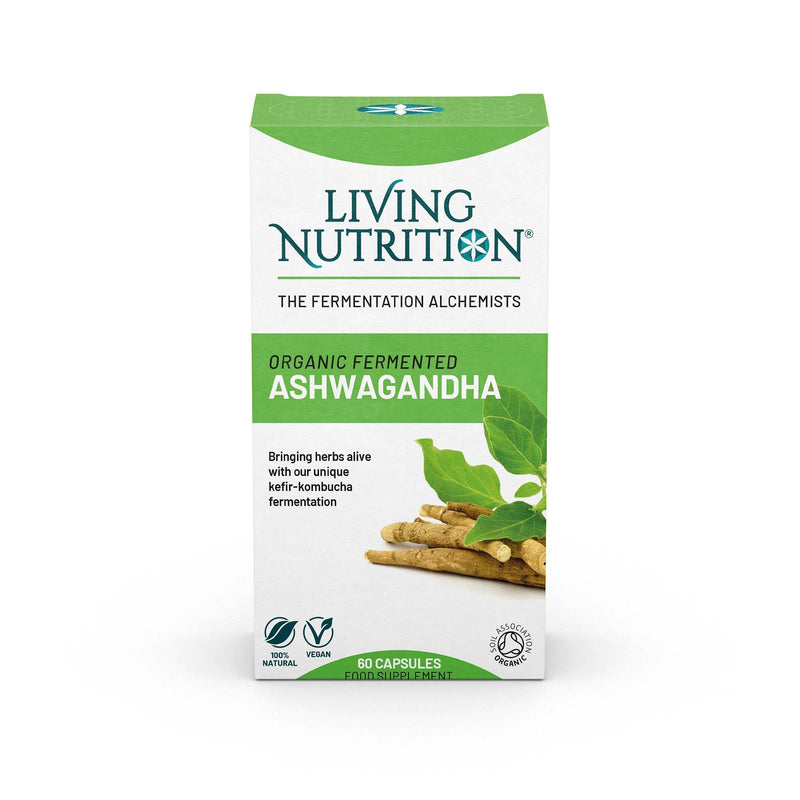 Organic Fermented Ashwagandha (60 Capsules) | Support Sleep and Stress Reduction | 600mg Fermented Ashwagandha per Serving