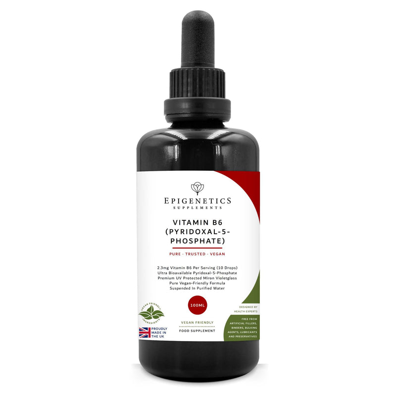 Vitamin B6 Vitamins | P5P Supplement 100ml Liquid Drops | 4 Months Supply, 133 Servings. High Strength Pyridoxal 5 Phosphate 2300mcg | UK Made & Vegan 133 count (Pack of 1)