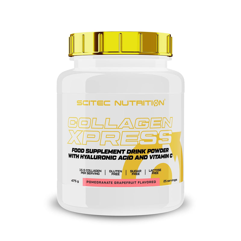 Scitec Nutrition Collagen Xpress – 15g Collagen per Dose – Gluten-Free, Sugar-Free Lactose-Free – with Vitamin C & Hyaluronic Acid, 475 g, Pomegranate-Grapefruit