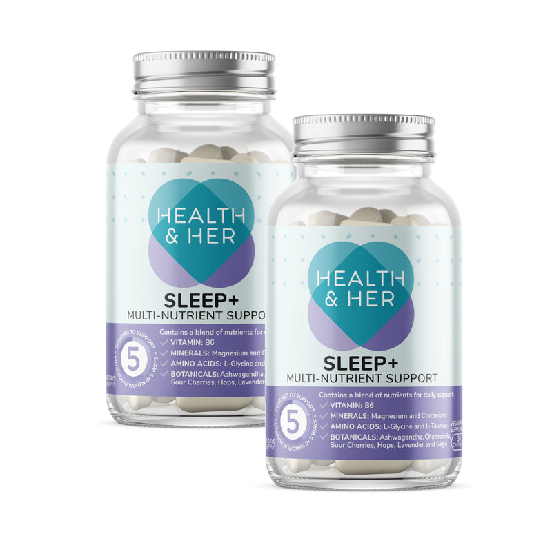 Health & Her Sleep+ Supplements for Women - Women's Multivitamin with Lavender, Chamomile & Magnesium - Vegan, Gluten-Free - 2 Month Supply, 60 Capsules 30 count (Pack of 2)
