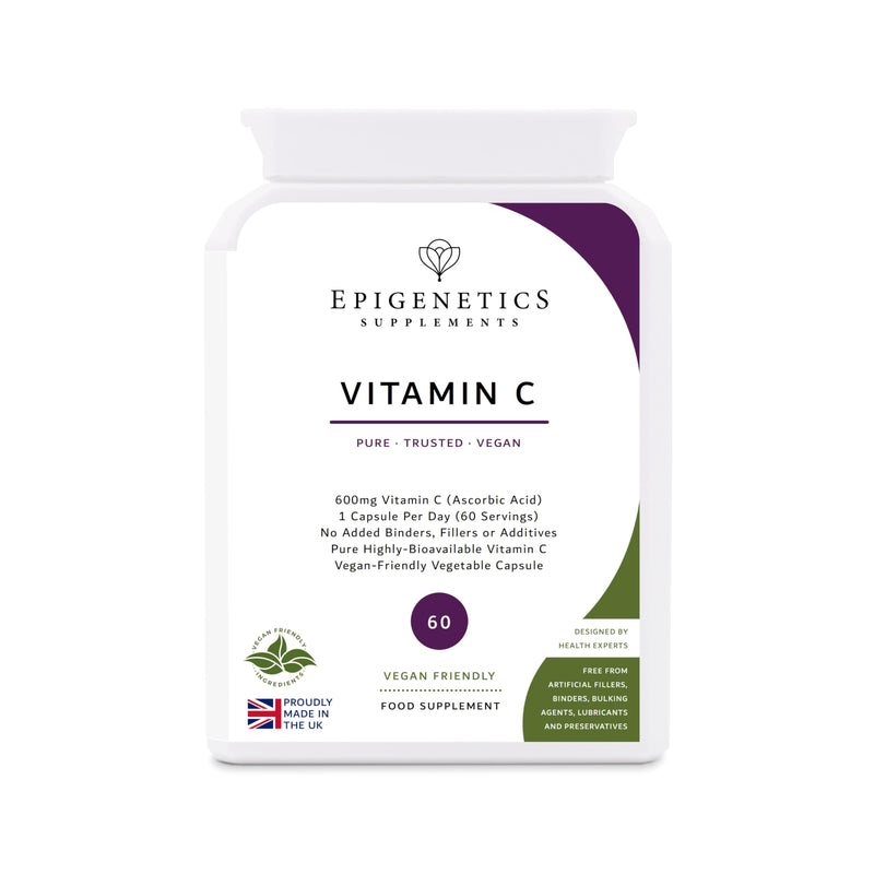 Vitamin C 600mg | Pure Ascorbic Acid for Immune System Support | 60 Vegan Friendly Capsules UK Made | 2 Month Supply | 1 Capsule Daily (High Strength)