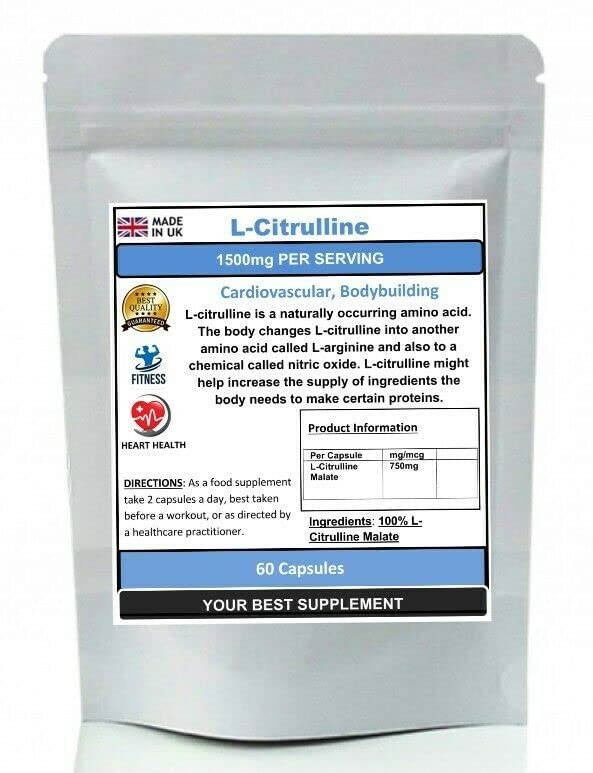 L-Citrulline Capsules 1500mg Cardiovascular Bodybuilding (HIGH Strength) 120