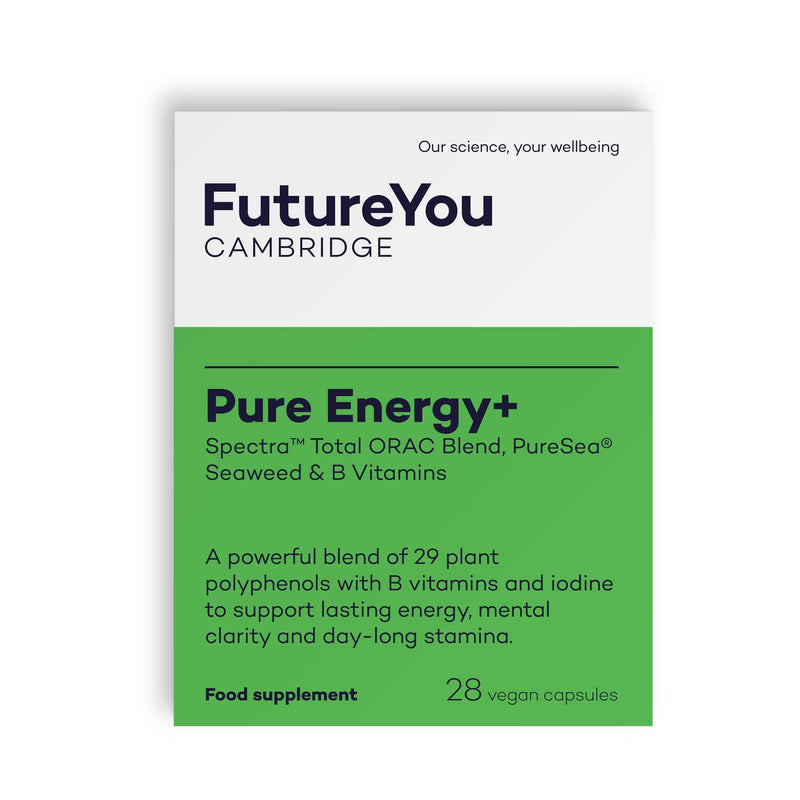 PureEnergy+ Multivitamins Nutritional Supplements – Vitamin B2 and Iodine Supplement – 28 Day Supply – Capsules to Support Fatigue and Tiredness – Food Supplements by FutureYou Cambridge