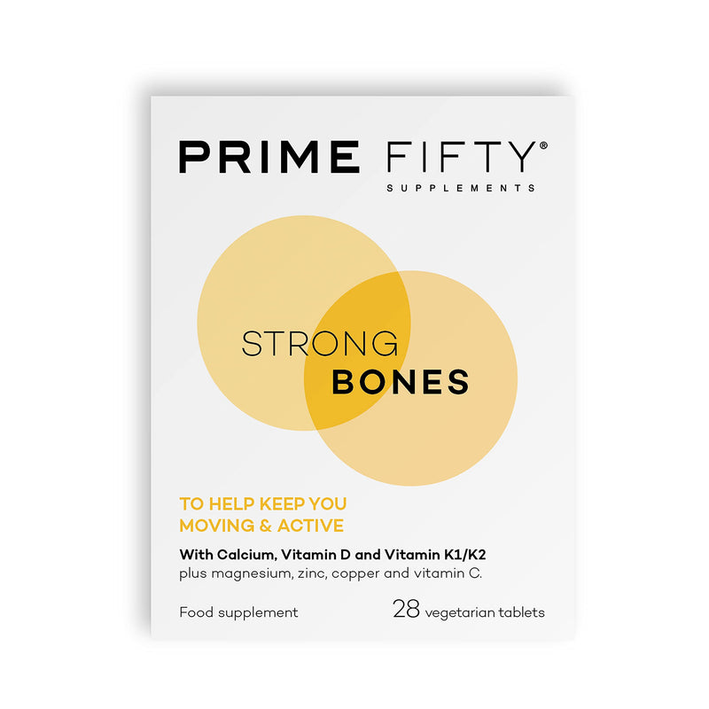 Prime Fifty Strong Bones Supplements – 28 Multivitamin Tablets with Calcium, Magnesium, Zinc, Copper & Vitamins – Developed for Over 50s to Help Keep You Active