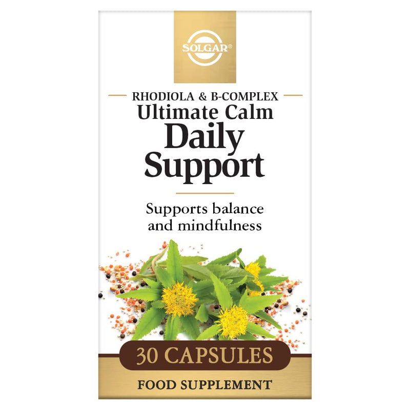 Solgar Ultimate Calm Daily Support Capsules - Pack of 30 - with B-Complex and Rhodiola Extract - Supports Psychological Wellbeing and Energy Production - Vegan
