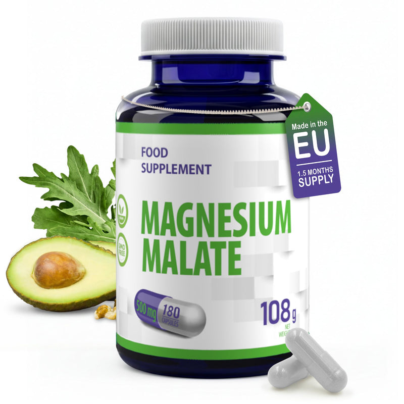 Hepatica Magnesium Malate | 2,000 mg per Serving | 180 Vegan Capsules | GMP & 3rd Party Lab Tested