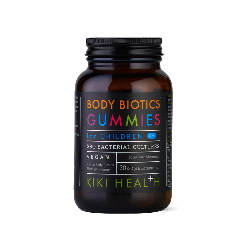 KIKI Health - Body Biotics Gummies for Children 4+, Blend of 8 Bacterial Cultures, SBO & Live Cultures, Probiotics for Kids - Made with Real Fruit, Delicious Taste - 30 Gummies 30 count (Pack of 1)