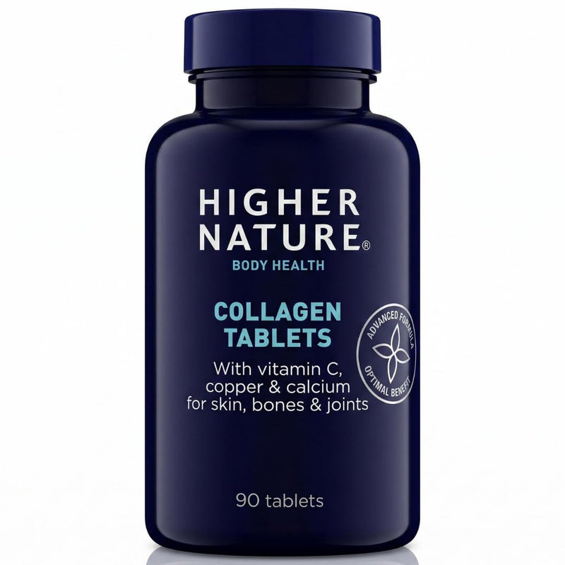 Higher Nature - Collagen Tablets - Hydrolysed Marine Collagen - Vitamin C - Calcium for Bone Support - Responsibly Sourced - 90 Tablets 90 count (Pack of 1)