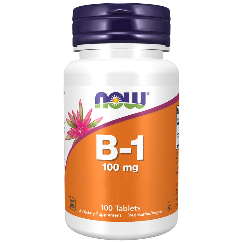 Now Foods, B-1, 100mg, 100 Vegan Tablets, Lab-Tested, Vitamin B1, Thiamine, Gluten Free, Soy Free, Vegetarian