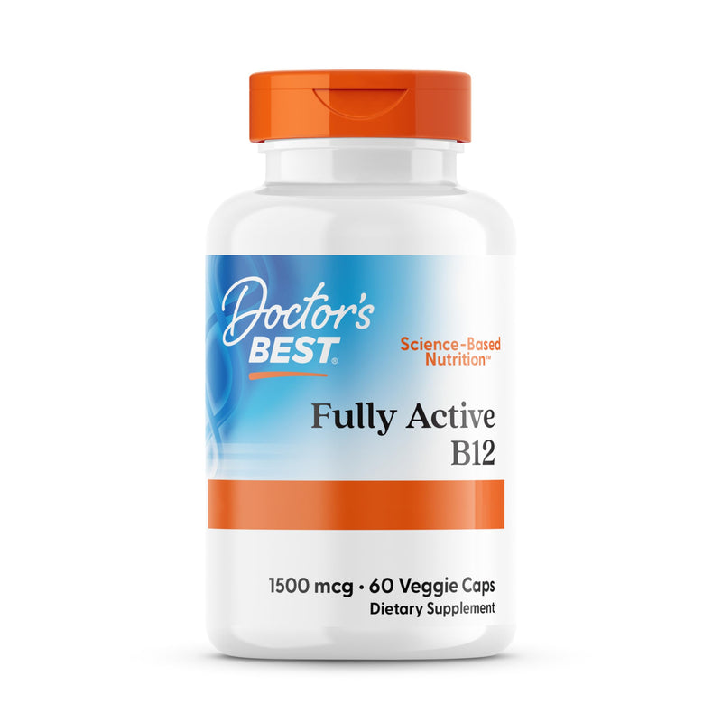 Doctor's Best, Fully Active B12, 1.500mcg, 3-Day-Depot, 60 Vegan Capsules, Vitamin B12, Gluten Free, SOYA Free, Vegetarian