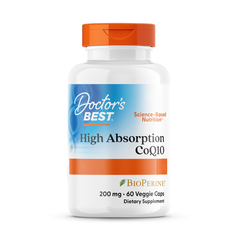 Doctor's Best, High Absorption CoQ10 with BioPerine, 200mg, 60 Vegan Capsules, Gluten Free, SOYA Free, Vegetarian 60 Capsules