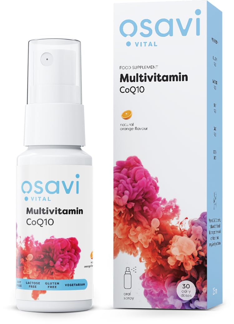 Osavi Multivitamin CoQ10 – 25 ml Oral Spray | Supports Energy Metabolism & Immune System | CoQ10Vital® for Optimal Absorption | Orange Flavor