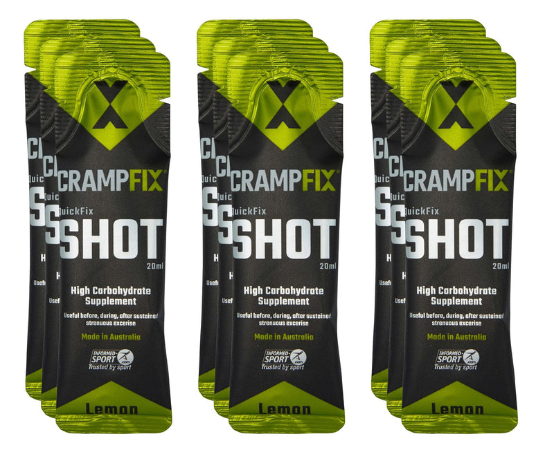 Crampfix QuickFix Shot Sachets - Fast & Effective Relief from Muscle Cramp (9 x 20ml Sachets) (Lemon) Lemon