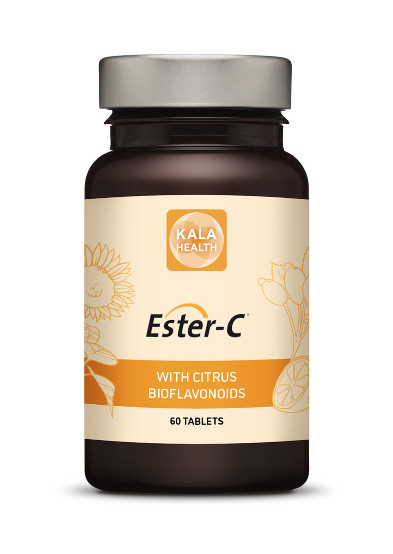 Kala Health - Ester C Tablets 1000 mg per Tablet high-dose Calcium ascorbate with Vitamin C metabolites and 100 mg Citrus bioflavonoids - contributes to the Immune System (60) 60