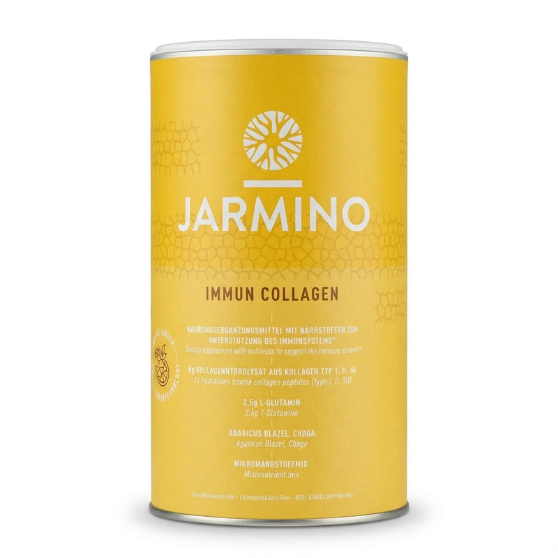Collagen Powder with L-Glutamine - Strengthen Immune System | Vitamin C, D, Selenium, Zinc, Ginger, Elderberry, Vital Mushrooms | 450g Strengthen Immune System Glutamine Powder | JARMINO