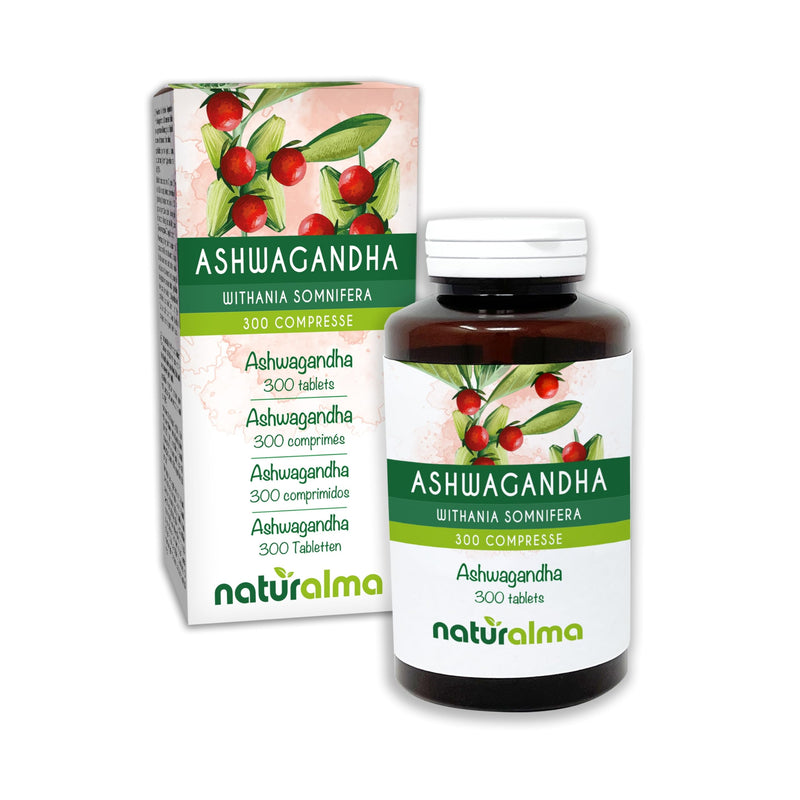 Ashwagandha or Indian Ginseng (Withania somnifera) Roots Naturalma - 150 g - 300 Tablets - Food Supplement - Natural and Vegan
