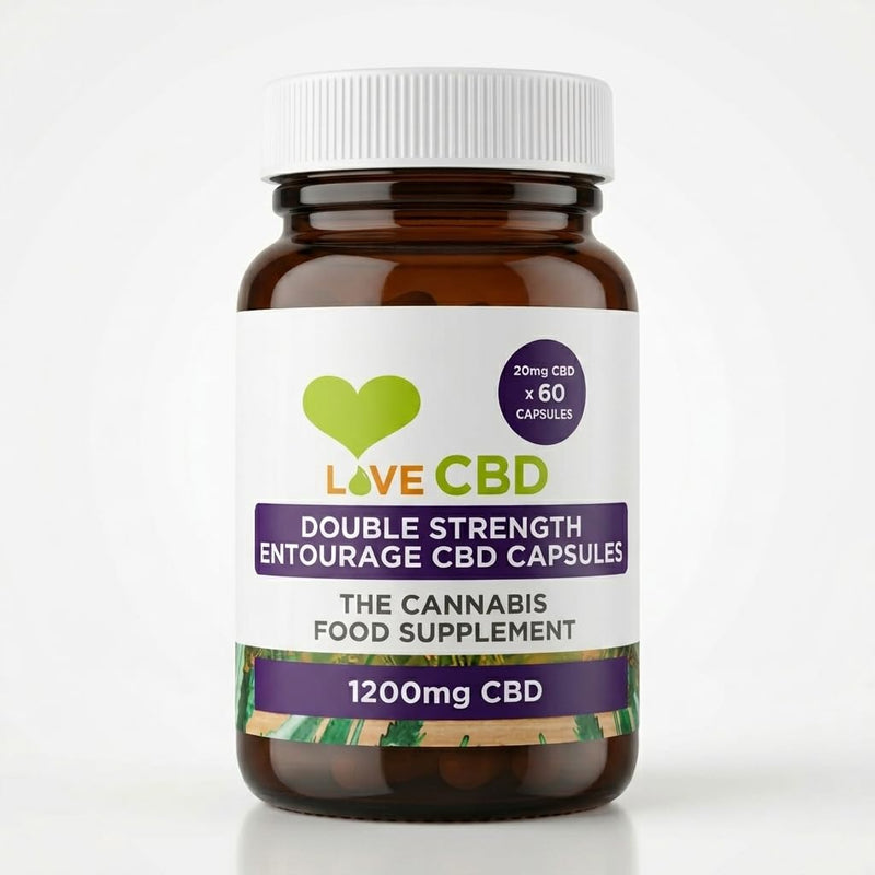 Love CBD Capsules 1200mg 60 Pk | Hemp Oil, Coconut Oil, UK, High Strength
