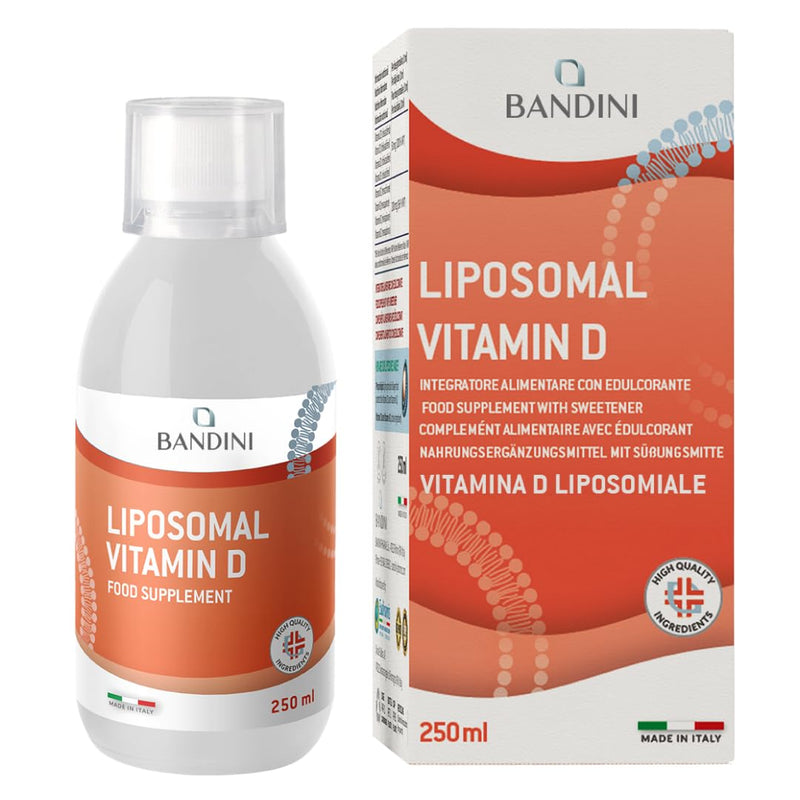 Bandini® Liposomal Vitamin D Liquid | 2000 IU Lipo Vitamin D3 | High Strength, High Bioavailability & Absorption | Immunity, Bones, Teeth, Joints, Muscle Support | 250ml | 100% Vegan, Non-GMO