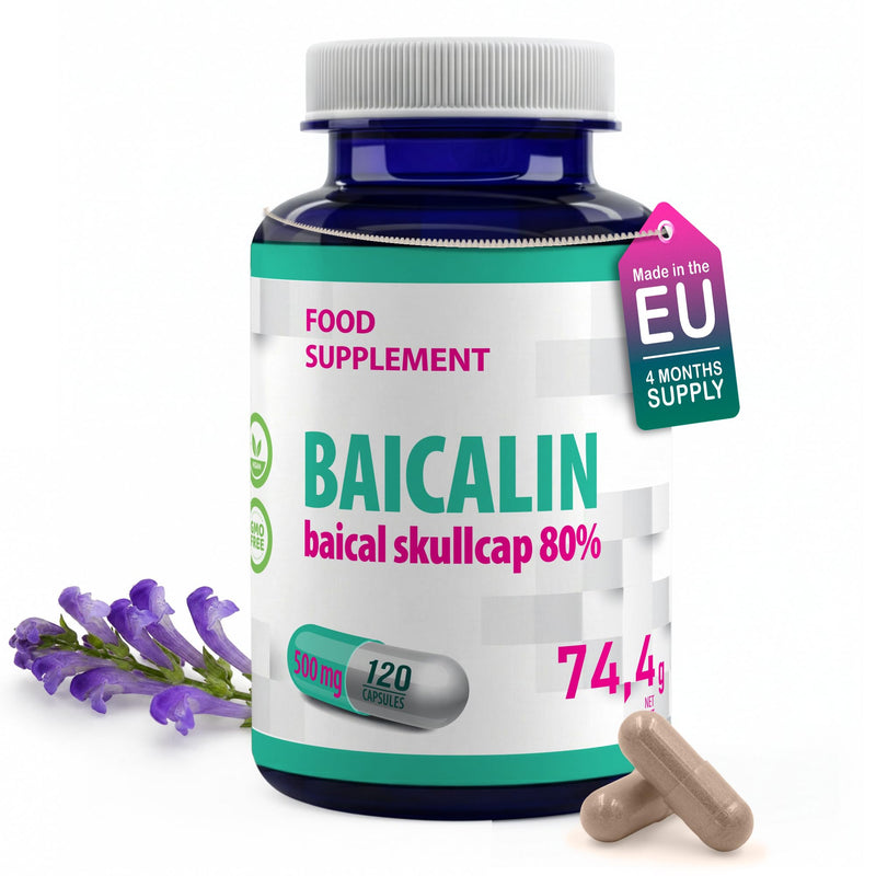 Hepatica Baicalin (Chinese Skullcap) | Standardised to 80% Baicalin (400mg) | 500mg Scutellaria Baicalensis Extract | 120 Vegan Capsules | 4-Month Supply | 3rd Party Lab Tested