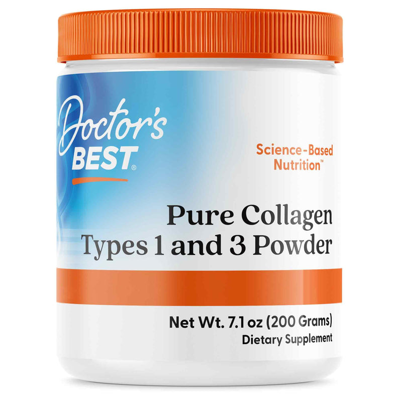 Doctor's Best, Pure Collagen Type 1 and 3 (Collagen Type 1 and 3), 200g Powder, Gluten Free, SOYA Free