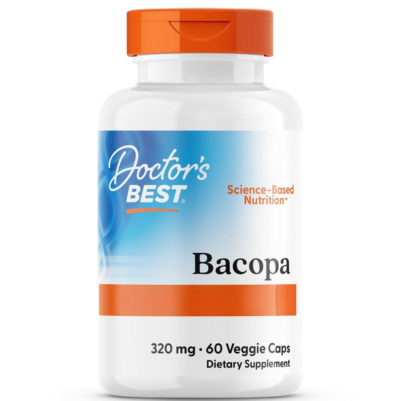 Doctor's Best Bacopa with Synapsa, Bacopa Monnieri Extract, 320mg, 60 Vegan Capsules, Gluten Free, SOYA Free, Vegetarian, Non-GMO