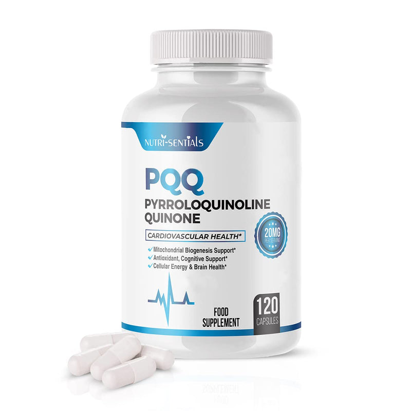 PQQ Max 20mg, 120 Capsules – Pyrroloquinoline Quinone - Promotes Mitochondrial Biogenesis, Energy Optimize | Plant Extract - Powerful & 100% Natural Supplement