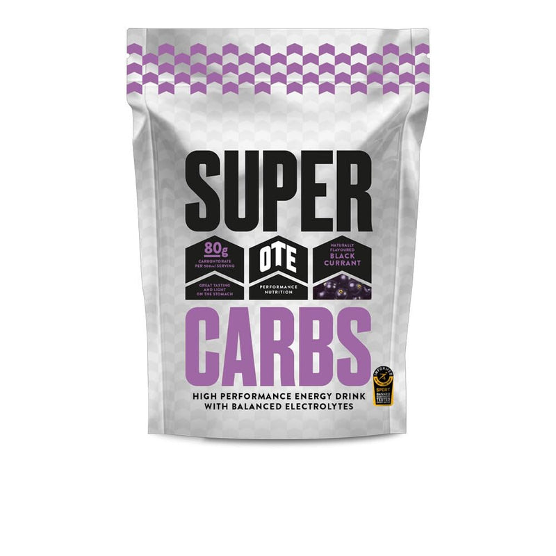 OTE Super Carbs - Energy Supplement Drink with 80g of Carbohydrates and a Balance of Electrolytes - Vegan-Friendly - 10 Servings (Blackcurrant) Blackcurrant 850 g (Pack of 1)