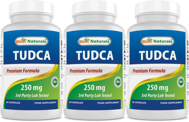 Best Naturals TUDCA 250mg (Tauroursodeoxycholic Acid) - 60 Veg Capsules - 2 Months Supply (60 Count (Pack of 3))