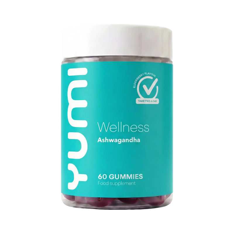 Wellness Ashwagandha Gummies 1200mg for Stress Support, Relaxation & Mental Clarity, Promotes Calm & Focus, High Strength Root Extract, Elderberry Flavour, 60 Vegan Gummies