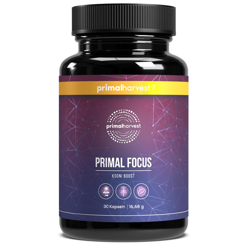 Primal Harvest Kogni Boost (Pack of 30) - Concentration Tablets for Mental Performance - for Normal Psychological Function and Reduction of Fatigue - with L Tyrosine and Cognizine… 30 count (Pack of 1)