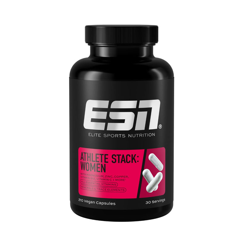 ESN Athlete Stack Women, 210 Capsules, Trace Elements and Minerals Capsules with Zinc, Magnesium and More 210 count (Pack of 1)