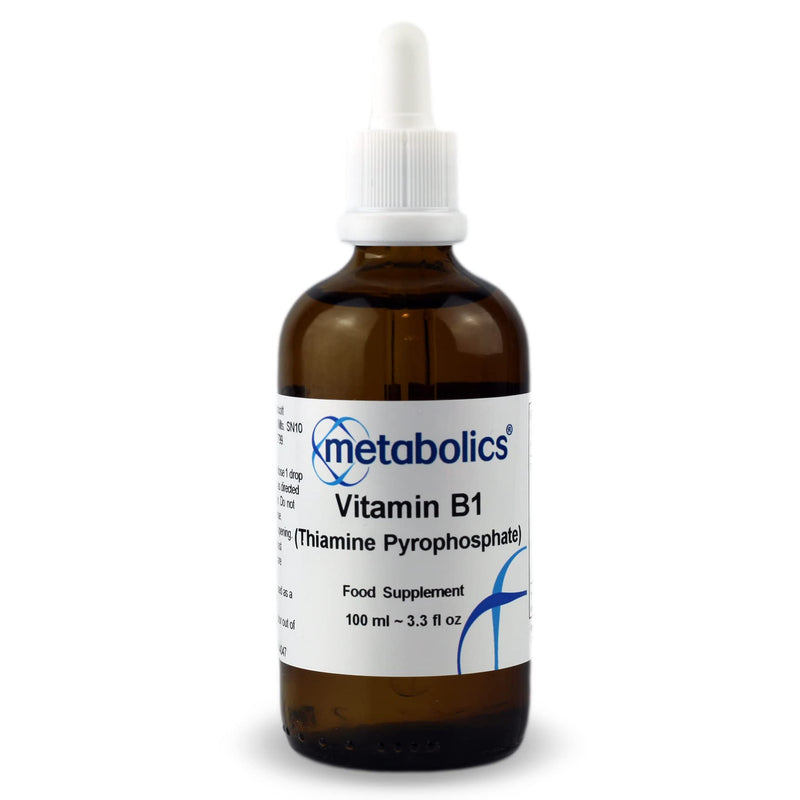 Vitamin B1 (Thiamine Pyrophosphate) Liquid – 100ml | Active Coenzyme Form | Supports Energy, Nervous System, Heart & Cognitive Function | Additive-Free | UK Made | Metabolics