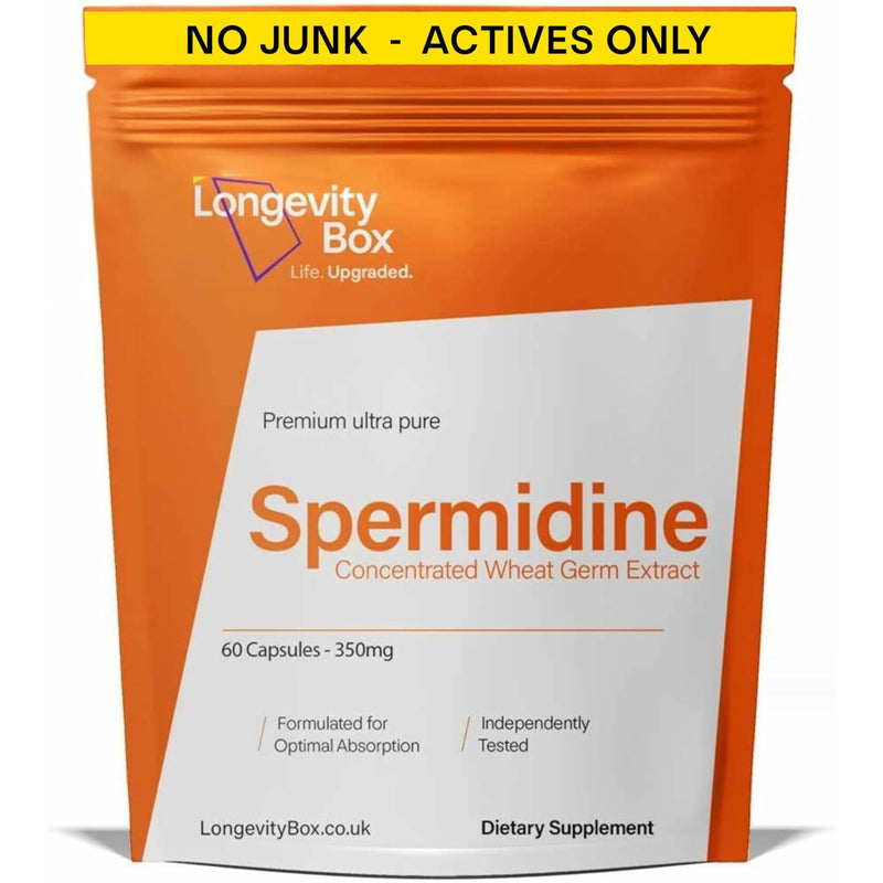 Spermidine Supplement 60 Vegan Capsules 6mg from 600mg Wheat Germ Extract with Zinc Thiamin 99% Pure Third-Party Tested Non-GMO 60 count (Pack of 1)