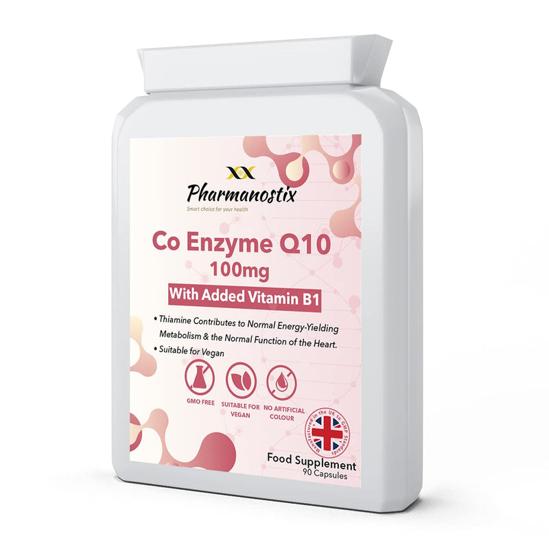 CoEnzyme Q10-100mg CoQ10 Supplement -90 Capsules - High Strength Naturally Fermented Trans Form Co Enzyme Q10 - Enhanced with Vitamin B1 to Support Healthy Heart Function and Energy Metabolism 90 count (Pack of 1)
