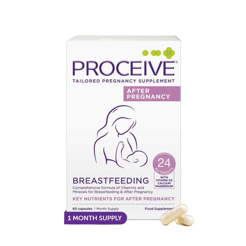 Proceive® Breastfeeding Vitamins for New Mums, Postnatal Supplement After Childbirth with 24 Key Nutrients, Minerals for Fourth Trimester Routine, Daily Nutrition, 1 Month Supply, Vegan, 60 Capsules Breastfeeding (60 Capsules)