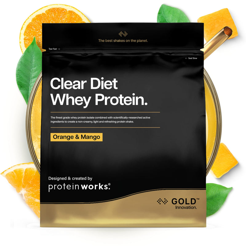 Protein Works | Clear Diet Whey Protein - Gold Innovation, Whey Protein Isolate Powder, Refreshing High Protein Drink, Orange & Mango, 20 Servings, 500g 500g (20 Shakes)