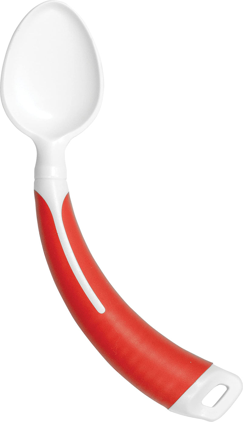 Aidapt Curved/Angled Spoon (Left Handed) for use by the Elderly, Those with a Poor Grip or Limited Wrist Movement and Those Suffering with Parkinson's Disease and Arthritis. More Comfortable Dining Spoon (Left Handed)