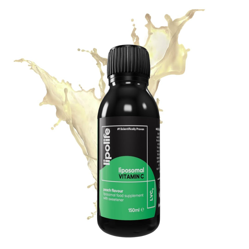 liposomal high Strength Vitamin C 1000mg (Peach Flavour) - lipolife LVC9. 30 Day Supply. Formulated with Quali-C and Sunflower phospholipids. Superior Nutrient delivery 150 ml (Pack of 1)