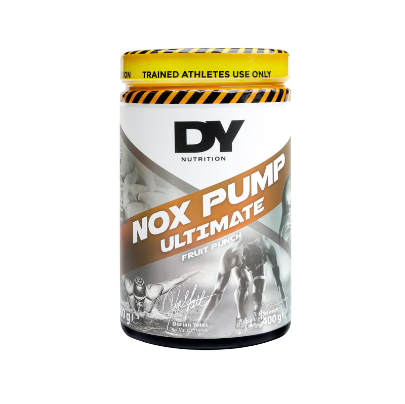 DY Nutrition - NOX Pump Pre Workout Powder | 350mg Caffeine | Fruit Punch Flavour | High Performance Preworkout for Focus, Pump & Energy with L-Citrulline, Beta Alanine, L-Tyrosine. 400g. 20 Servings