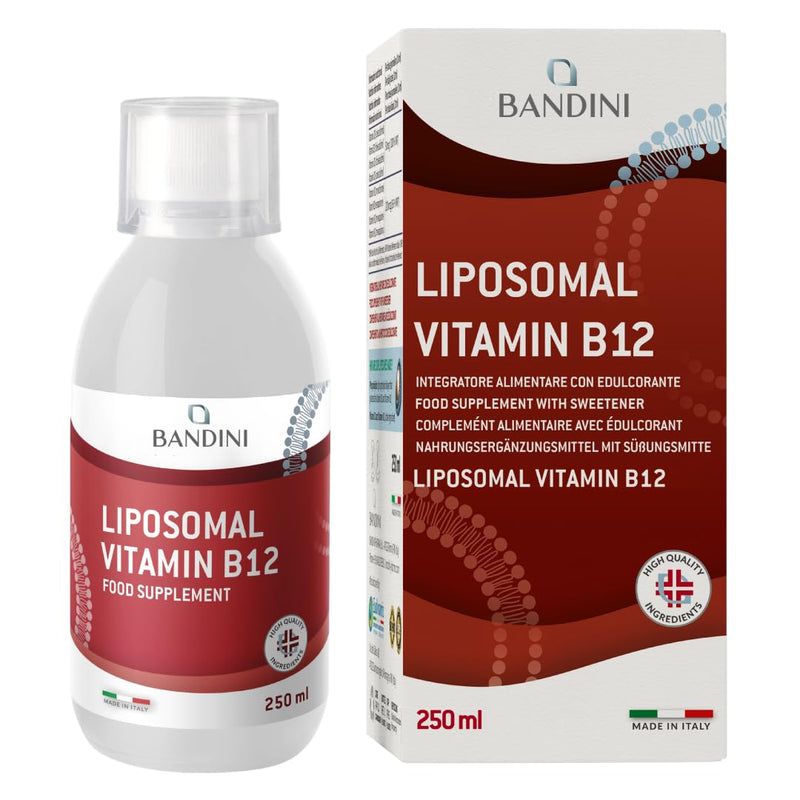 Bandini® Liposomal Vitamin B12 Liquid | 1000 mcg per Serving (5ml) | Pure Methylcobalamin Supplement | High Strength, High Bioavailability & Absorption | Tiredness, Fatigue, Immunity Support | Vegan