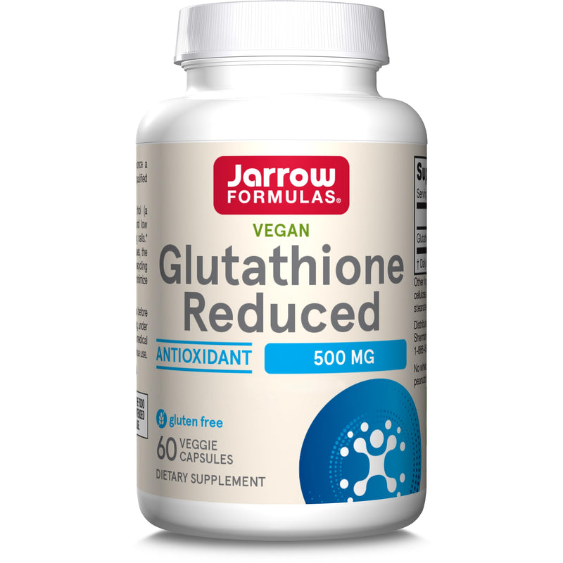 Jarrow Formulas, L-Glutathione, 500mg, Highly Dosed, 60 Vegan Capsules, Vegetarian, Soy-Free, Gluten-Free, GMO-Free