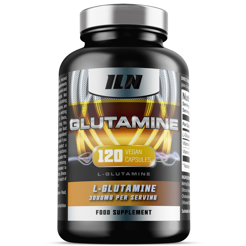 Glutamine - 3000mg L Glutamine Per Serving - Enhanced with D3 & B12 - Vegan and Vegetarian L-Glutamine (120 Capsules) 120 count (Pack of 1)